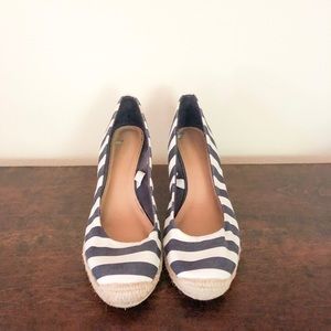 {Merona} Navy and White Striped Wedge